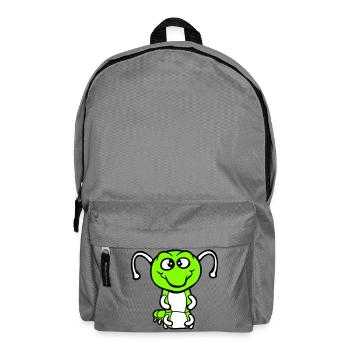 Caterpillar Friendly sweet lovely smiles happy Comic - Backpack - elephant grey - Front