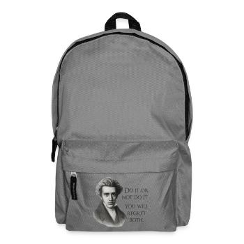 Citation de Kierkegaard : Faites-le ou ne le faites pas - Sac à dos - gris éléphant - Devant