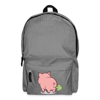 Blowing Pig Cartoon - Backpack - elephant grey - Front