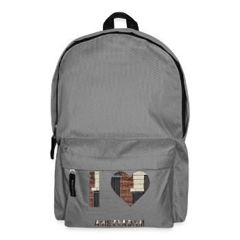 Amsterdam Brick Heart Emblem Tee - Backpack - elephant grey - Front