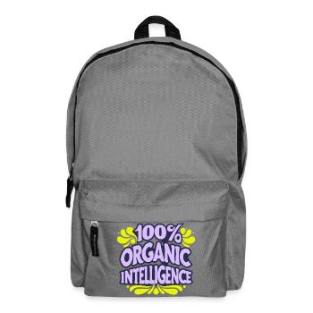 100% Organic Intelligence, Not an AI - Backpack - elephant grey - Front