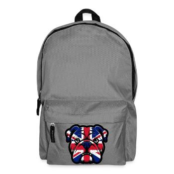 Portrait du bouledogue Union Jack - Sac à dos - gris éléphant - Devant