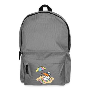 Sonnenvogel am Strand mit Schirm - Rucksack - Mittelgrau - Vorne
