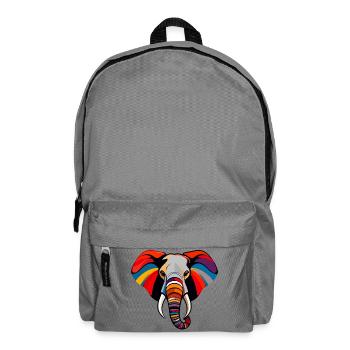 Colorful Elephant Head Art Pop Art Elephant Motif - Backpack - elephant grey - Front