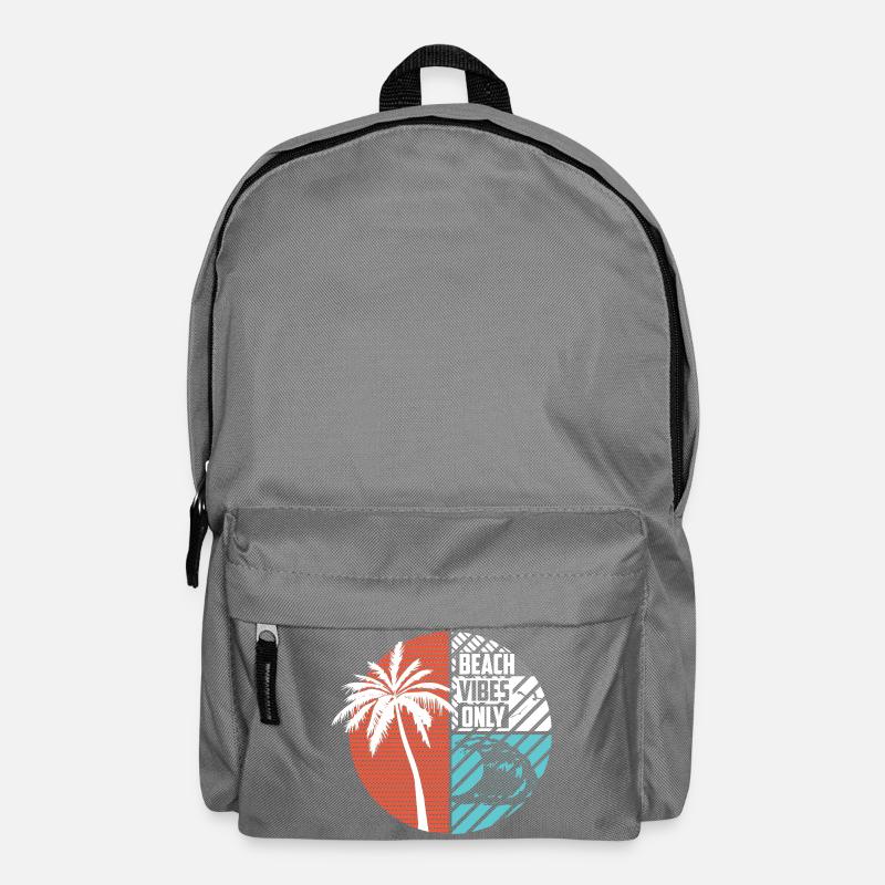 Beach Vibes Only Tropical Palm Circle Design - Backpack - elephant grey