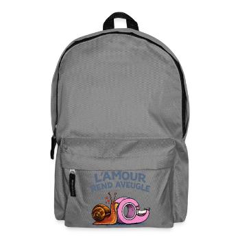 L’amour rend aveugle – humour escargot scotch - Sac à dos - gris éléphant - Devant