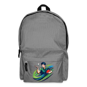 Table Tennis Serve Shirt Ping Pong Player - Backpack - elephant grey - Front
