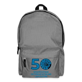 HU April 2026 - 50 Jahre - Geburtstag Geschenk - Rucksack - Mittelgrau - Vorne