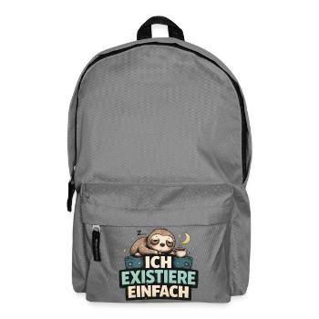 Ich existiere einfach – Faultier Motiv lustig  - Rucksack - Mittelgrau - Vorne