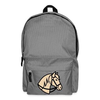 Pony Kopf Pferd Züchter Logo - Rucksack - Mittelgrau - Vorne