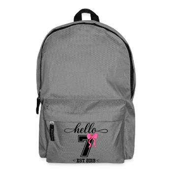 Hello 7 Est 2019 Mädchen Geburtstag Design - Rucksack - Mittelgrau - Vorne