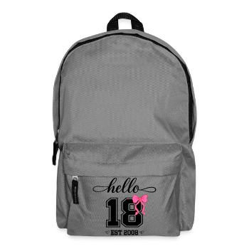Bonjour 18 Est 2008 Design pour l’anniversaire des femmes - Sac à dos - gris éléphant - Devant