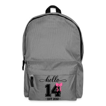 Hello 14 Est 2012 Mädchen Geburtstag Design - Rucksack - Mittelgrau - Vorne