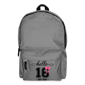 Bonjour 16 Est 2010 Girl Birthday Design - Sac à dos - gris éléphant - Devant