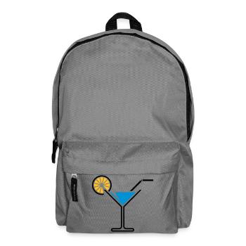 Cocktail / Cocktailglas / Martini + (Hellblau) - Rucksack - Mittelgrau - Vorne
