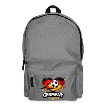 Deutschland Fußball Herz Grafik - Rucksack - Mittelgrau - Vorne