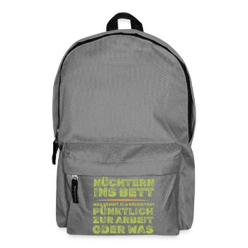 Heute nüchtern, morgen pünktlich zur Arbei? - Rucksack - Mittelgrau - Vorne