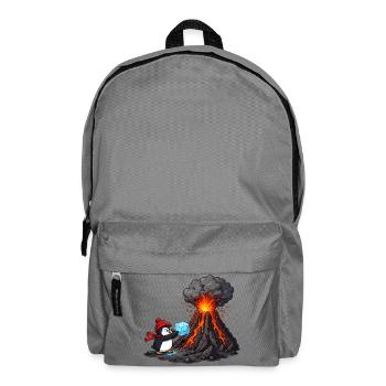 Pingouin et volcan avec des glaçons - Sac à dos - gris éléphant - Devant