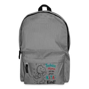 Abschiedsdino KiTa Motiv - Rucksack - Mittelgrau - Vorne
