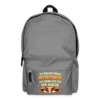 Ich brauche keinen Mittelfinger - Rucksack - Mittelgrau - Vorne