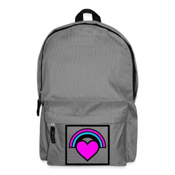 Graphique de cadre en forme de cœur arc-en-ciel - Sac à dos - gris éléphant - Devant