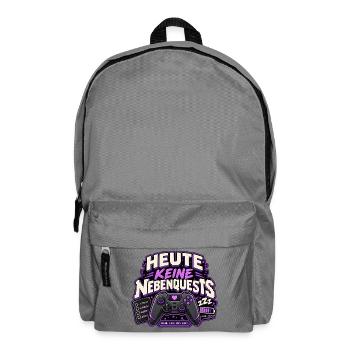 Heute keine Nebenquests Gaming | Gamer - Rucksack - Mittelgrau - Vorne