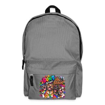 Bunt statt braun! Hunde - Staffordshire Terrier  - Rucksack - Mittelgrau - Vorne