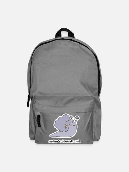 nehm's überall mit – Schnecke Meme - Rucksack - Mittelgrau