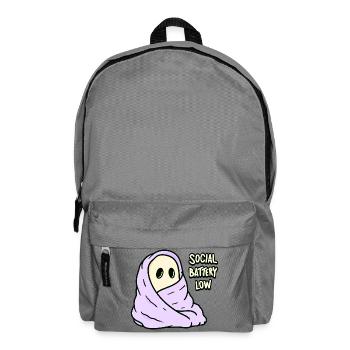 Kawaii Akku Leer Social Battery Low - Rucksack - Mittelgrau - Vorne