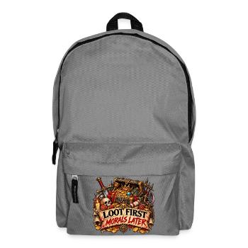 Loot zuerst, Moral danach - Rucksack - Mittelgrau - Vorne