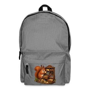 Eichhörnchen ordnet seine Münzsammlung - Rucksack - Mittelgrau - Vorne