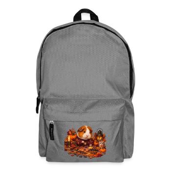 Meerschweinchen legt ein Herbstpuzzle - Rucksack - Mittelgrau - Vorne