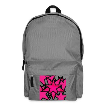 Kaleidoskopische Sternenexplosion Pink - Rucksack - Mittelgrau - Vorne