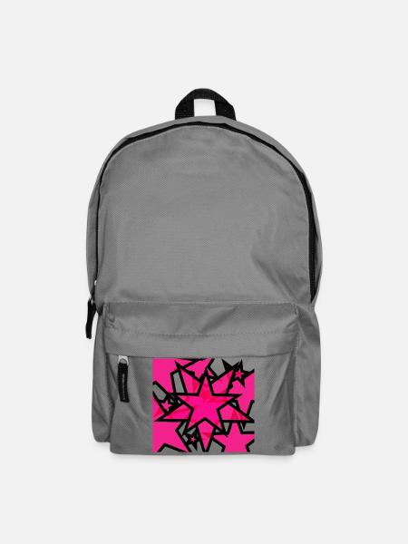 Kaleidoskopische Sternenexplosion Pink - Rucksack - Mittelgrau