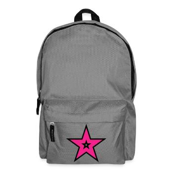 Pink Star auf Schwarz - Rucksack - Mittelgrau - Vorne