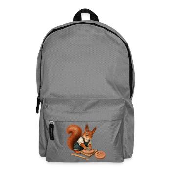 Eichhörnchen mit Fossilabdruck - Rucksack - Mittelgrau - Vorne