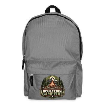 Operation: Campfire – Retro-Lagerfeuermotiv - Rucksack - Mittelgrau - Vorne