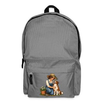 Gartenpause mit Hund - Rucksack - Mittelgrau - Vorne
