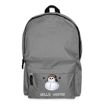 Hello Winter - Schneemann mit Uschanka - Rucksack - Mittelgrau - Vorne
