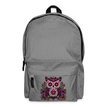Gotische Blumen-Zuckerschädel-Eule | Pyrenees Line Labor - Rucksack - Mittelgrau - Vorne