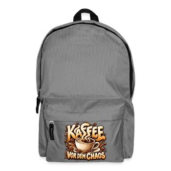 Kaffee vor dem Chaos Lustiges Geschenk für Freunde - Rucksack - Mittelgrau - Vorne