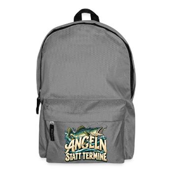 Angeln statt Termine Geschenkidee Vatertag - Rucksack - Mittelgrau - Vorne