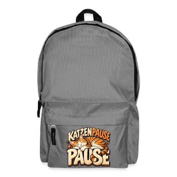 Katzenpause ist gut! Geschenkidee für Katzenfans - Rucksack - Mittelgrau - Vorne