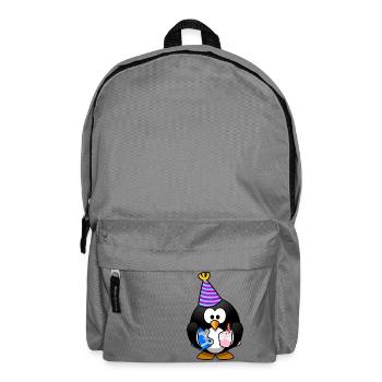Geburtstag Pinguin - Rucksack - Mittelgrau - Vorne