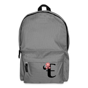 Letter e Minimalistische Blumen - Rucksack - Mittelgrau - Vorne