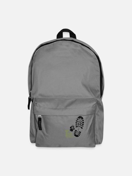 Fussabdruecke gruen - Rucksack - Mittelgrau