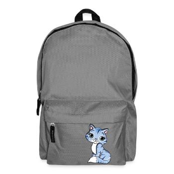 Katze Kätzchen Mietze Mietzekatze Tier - Rucksack - Mittelgrau - Vorne