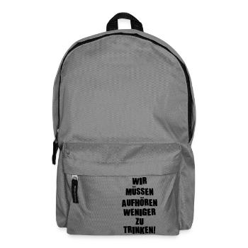 aufhoeren_zu_trinken - Rucksack - Mittelgrau - Vorne
