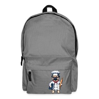 Chef-Chef Pug in the kitchen - Backpack - elephant grey - Front