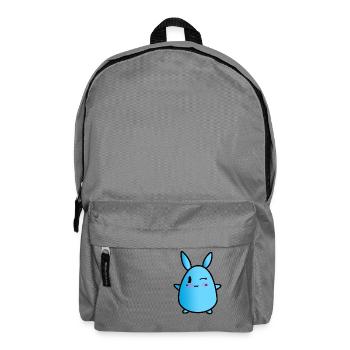 Chibi Anime Bunny Eyebrow T-Shirt - Backpack - elephant grey - Front